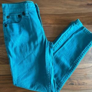 Boys Skinny Jeans, Teal, Size 8